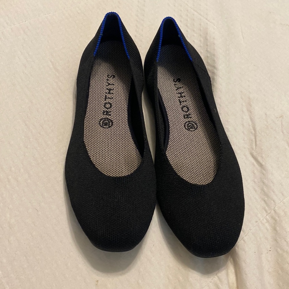 Rothy’s black square flats